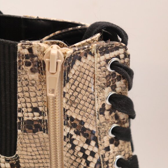 Steve Maden Snakeskin Embossed on Leather Ankle Chunky Heeled Boot Size 7M - Picture 4 of 8